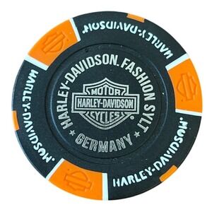 Harley Davidson Poker Chip Orange black‎ white Germany fashion sylt motorcycle